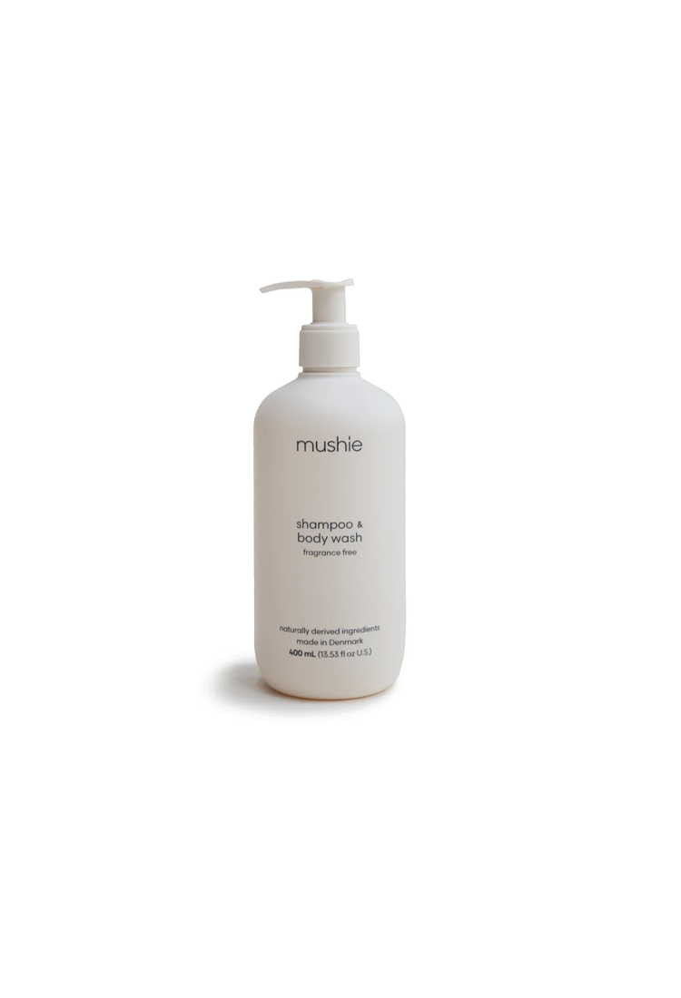 Shampoing et gel douche pour bébé Mushie, sans parfum