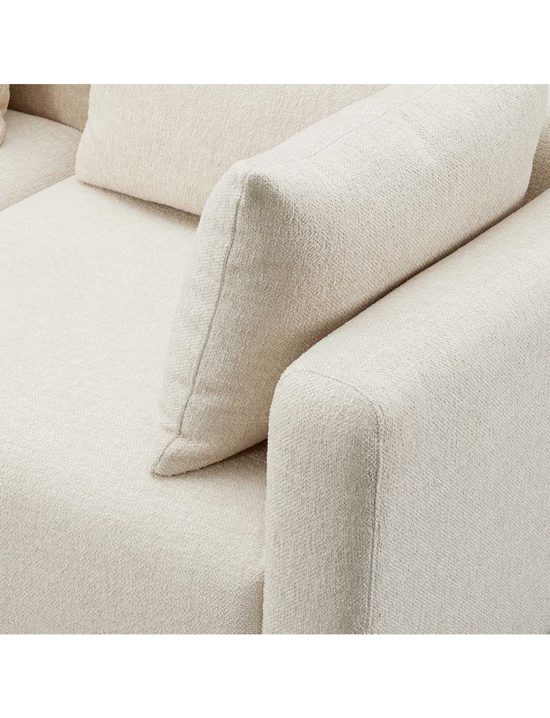 Causeuse Temis en tissu texturé épais, crème