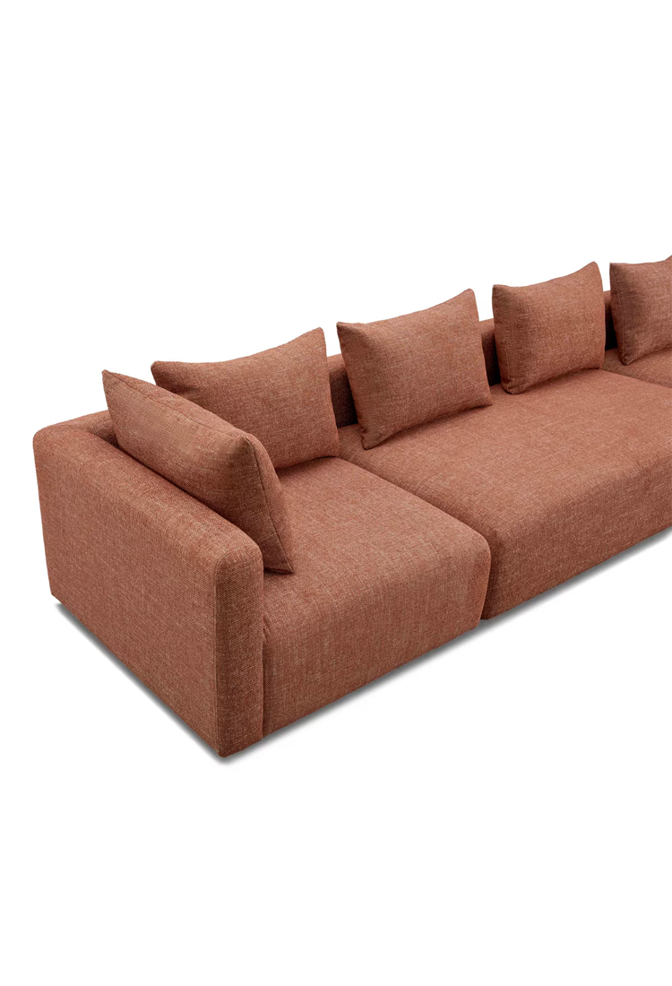 Canapé long Temis Fabric 145, rouge Sedona