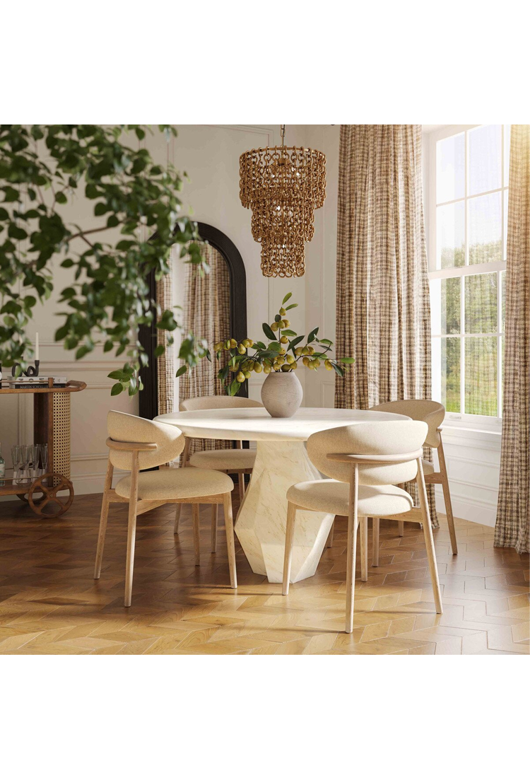 Chaise de salle à manger en velours Temisca