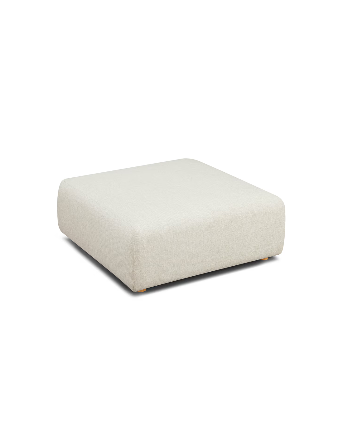 Pouf Temis en tissu texturé épais, crème