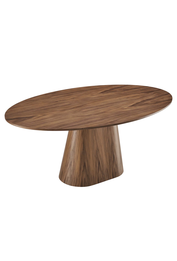 Table à manger ronde Quillon 75, noyer