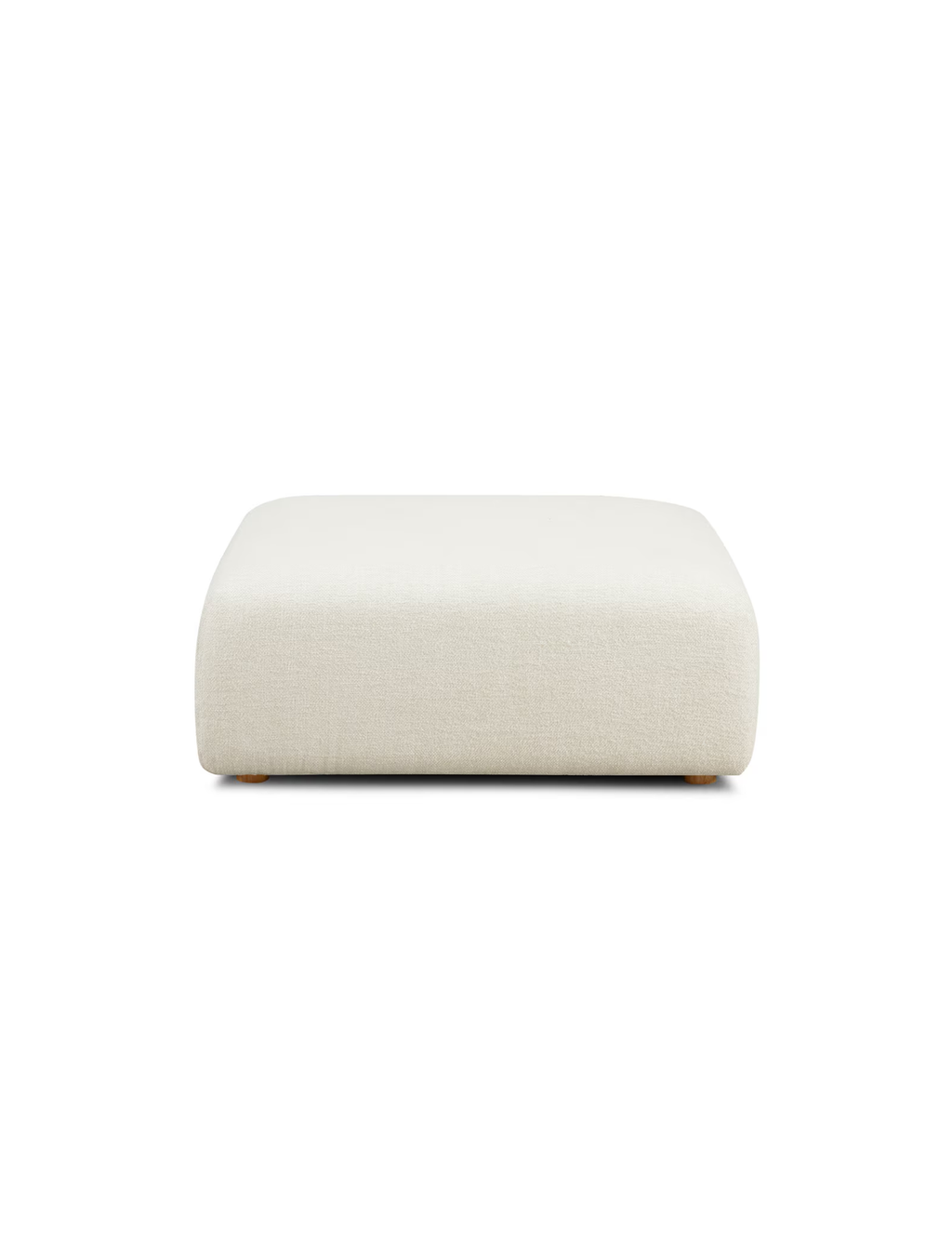 Pouf Temis en tissu texturé épais, crème