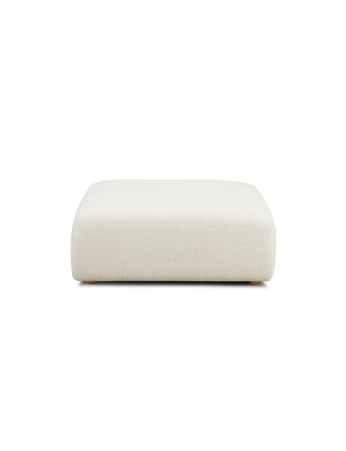 Pouf Temis en tissu texturé épais, crème