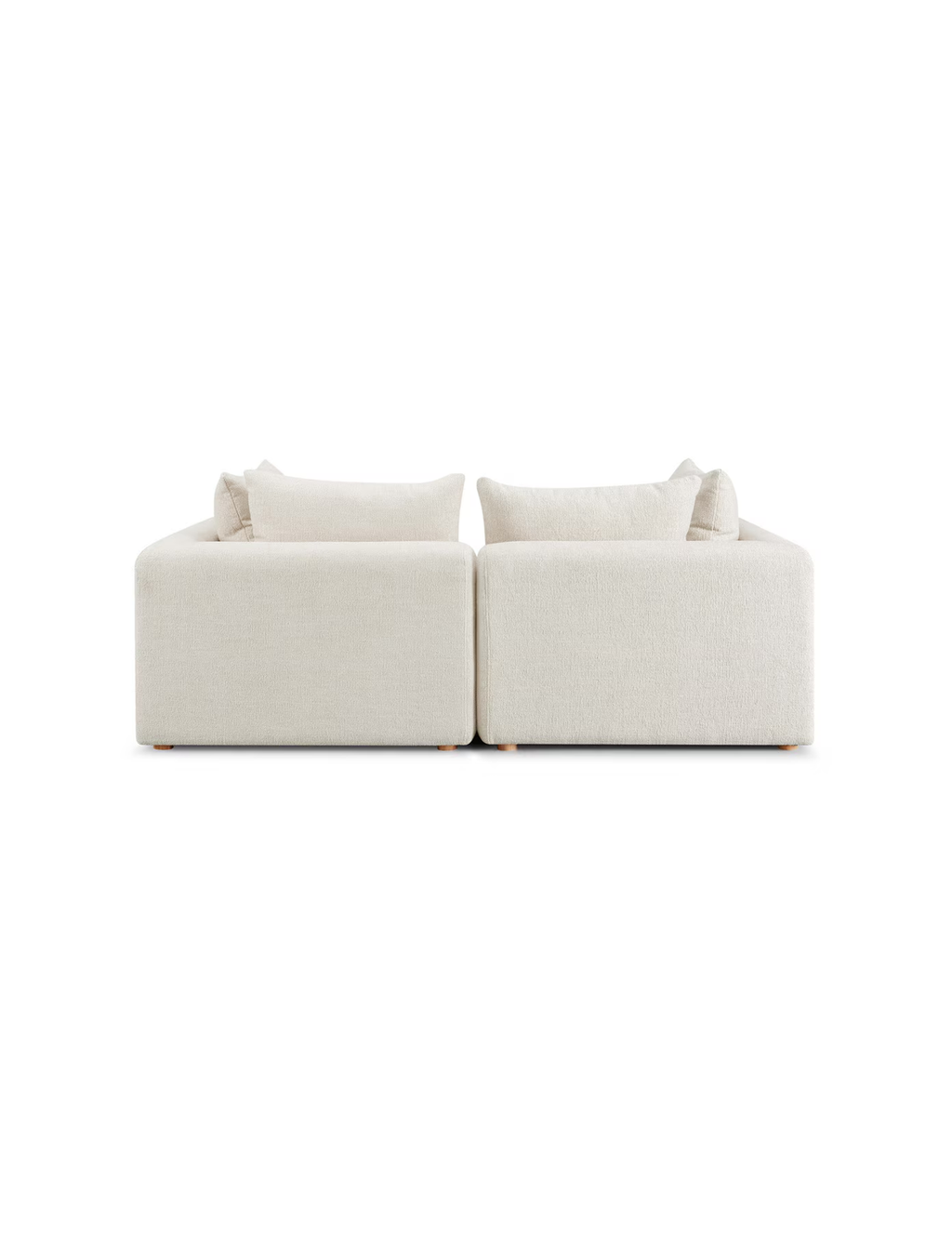 Causeuse Temis en tissu texturé épais, crème