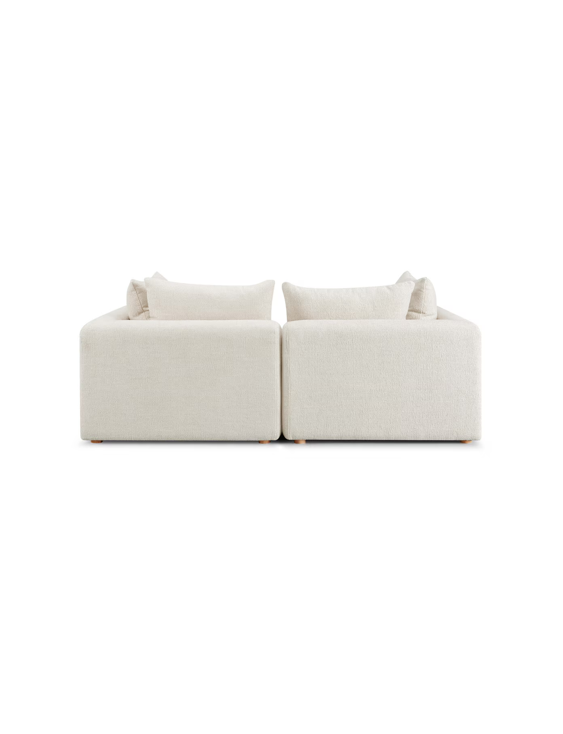 Causeuse Temis en tissu texturé épais, crème