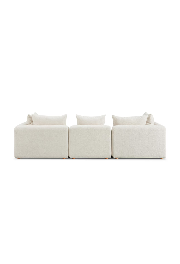 Canapé Temis en tissu texturé épais, crème
