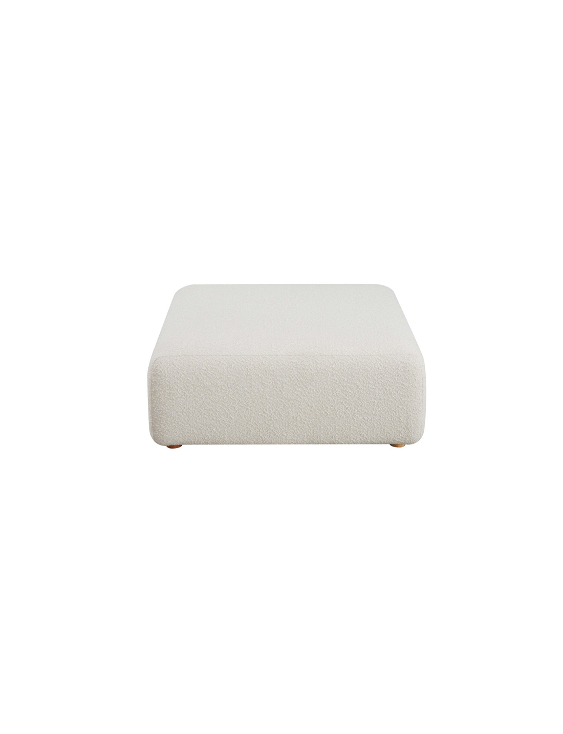 Pouf en tissu Temis, crème