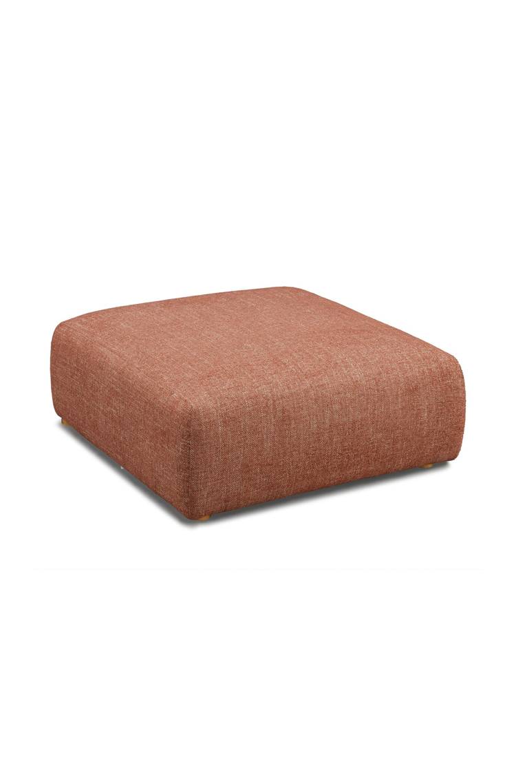 Pouf en tissu Temis, rouge Sedona