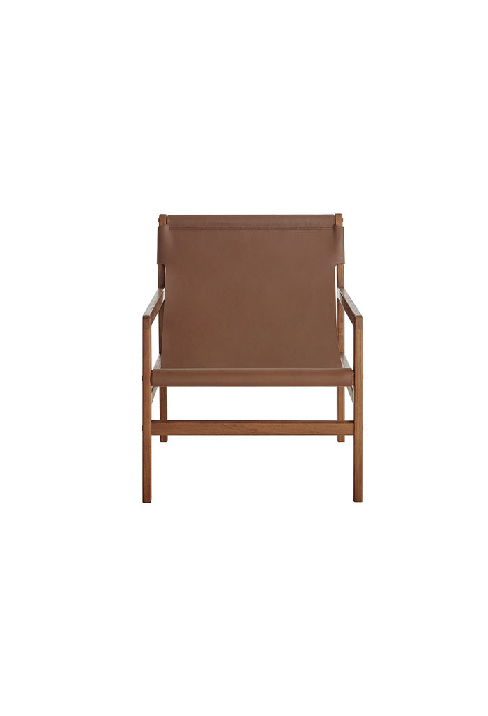 Fauteuil à bascule en cuir Sono marron muscade
