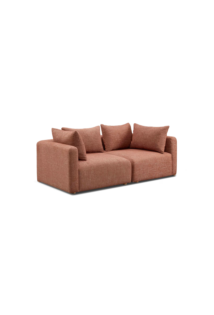 Causeuse en tissu Temis, rouge Sedona