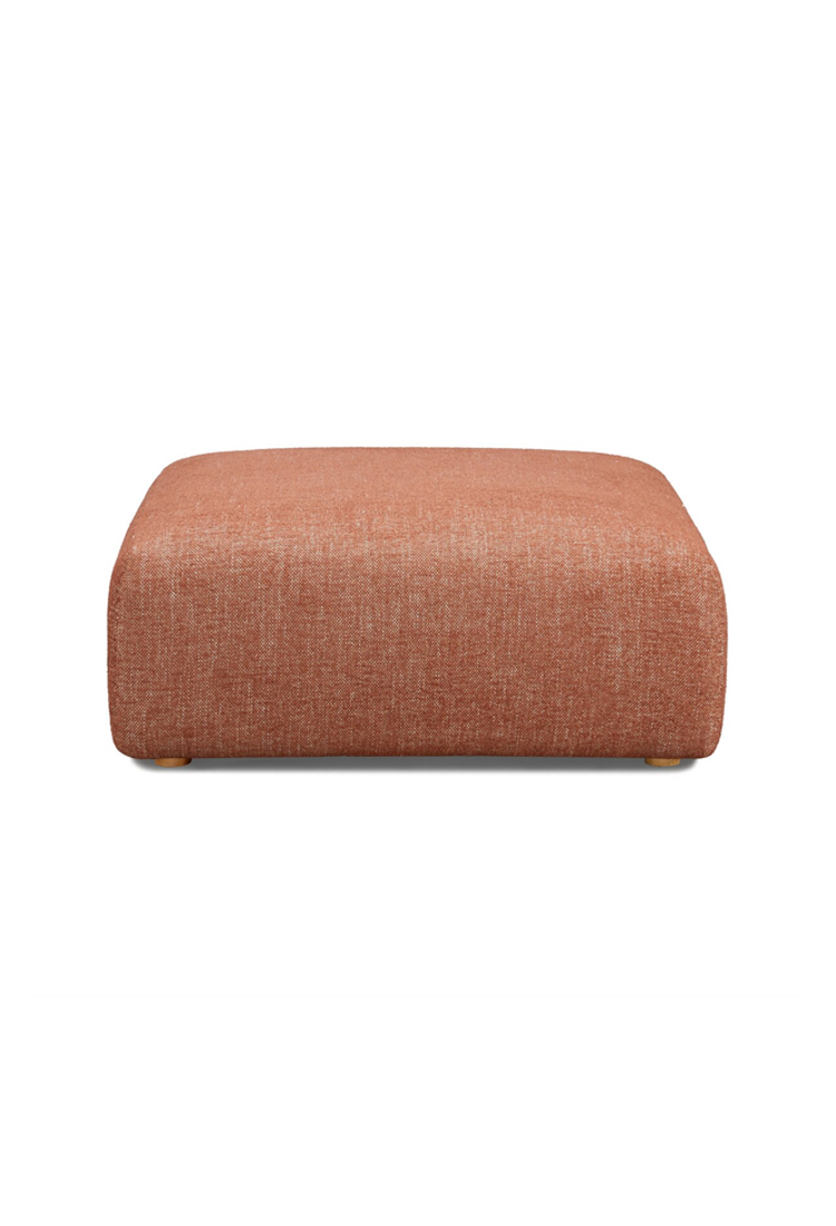 Pouf en tissu Temis, rouge Sedona