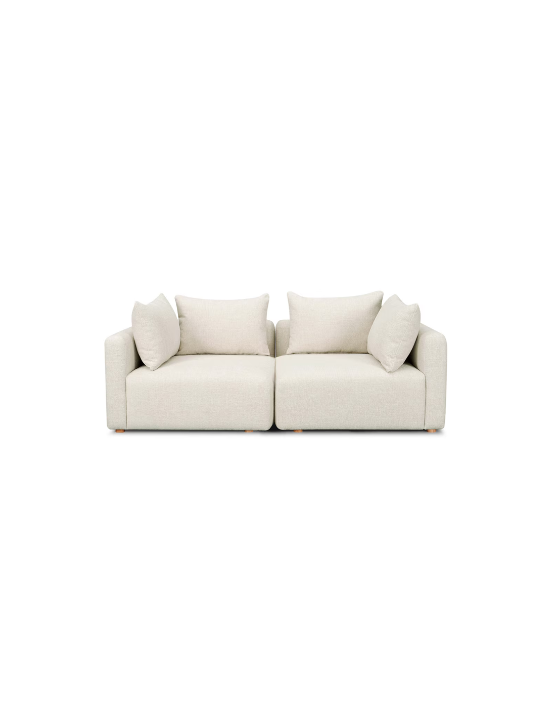 Causeuse Temis en tissu texturé épais, crème