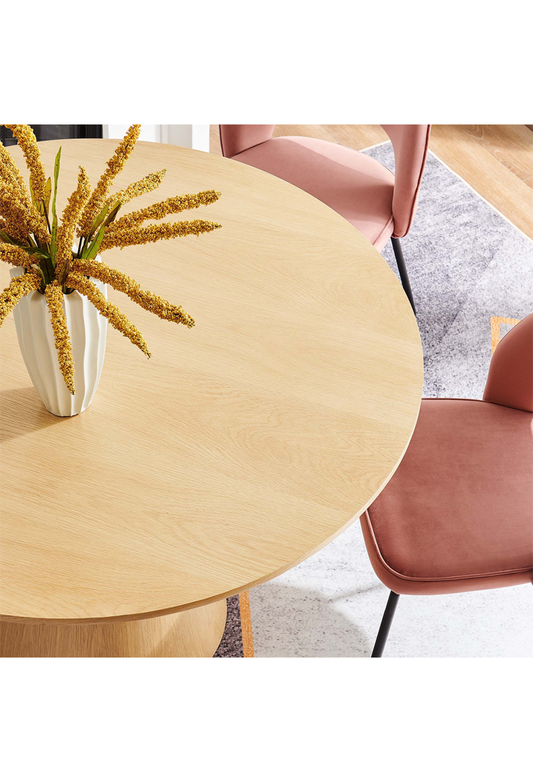 Table à manger ronde Quillon 47, chêne