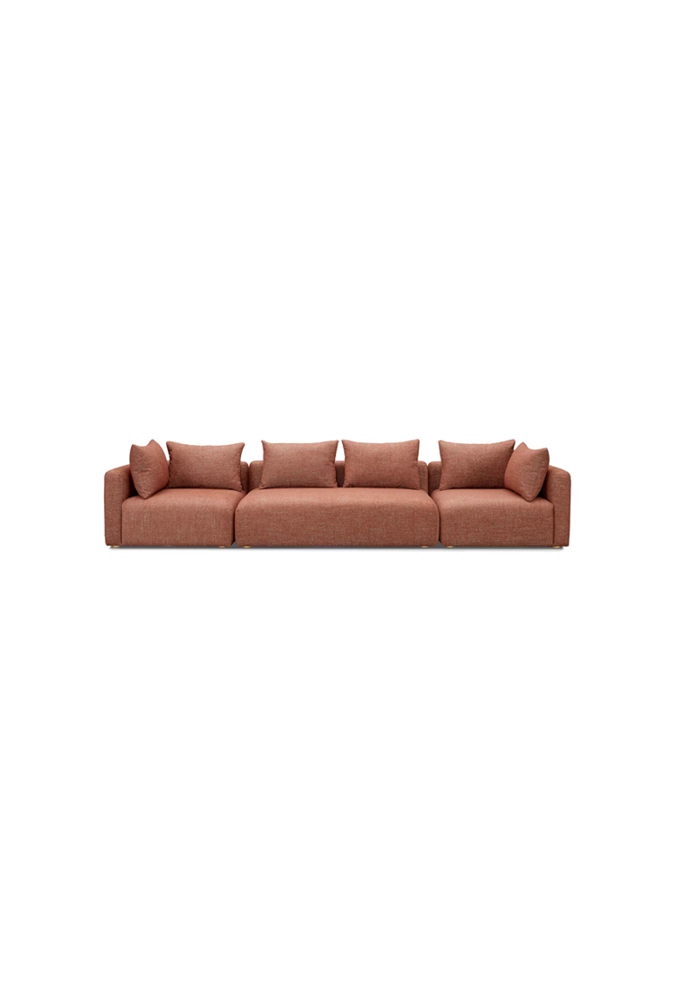 Canapé long Temis Fabric 145, rouge Sedona