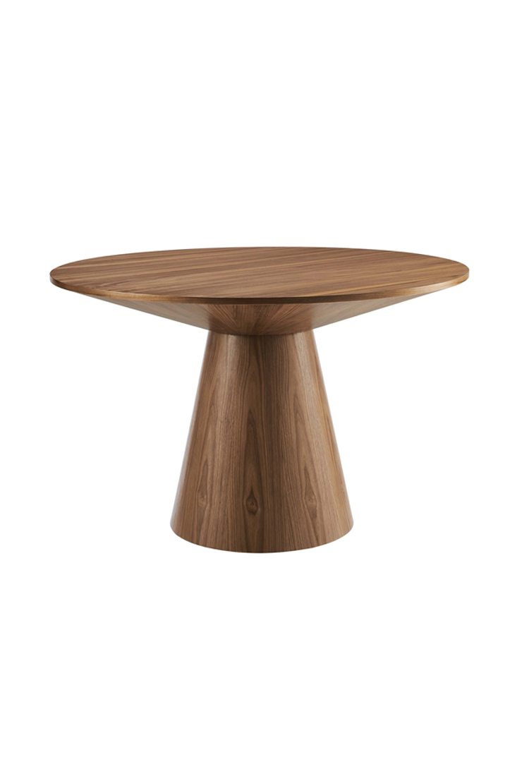 Table à manger ronde Quillon 47, noyer