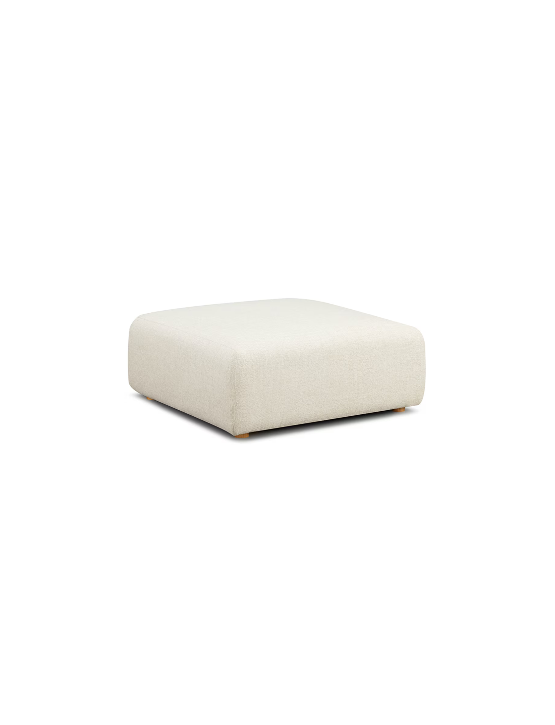 Pouf Temis en tissu texturé épais, crème