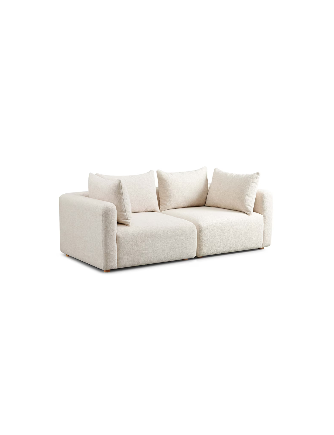 Causeuse Temis en tissu texturé épais, crème