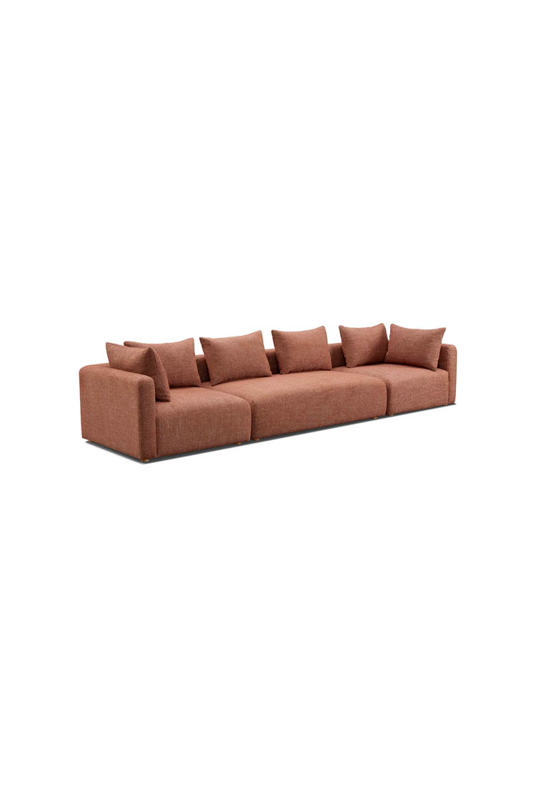 Canapé long Temis Fabric 145, rouge Sedona