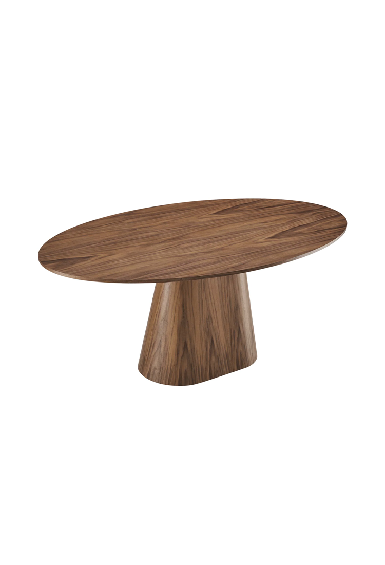Table à manger ronde Quillon 75, noyer