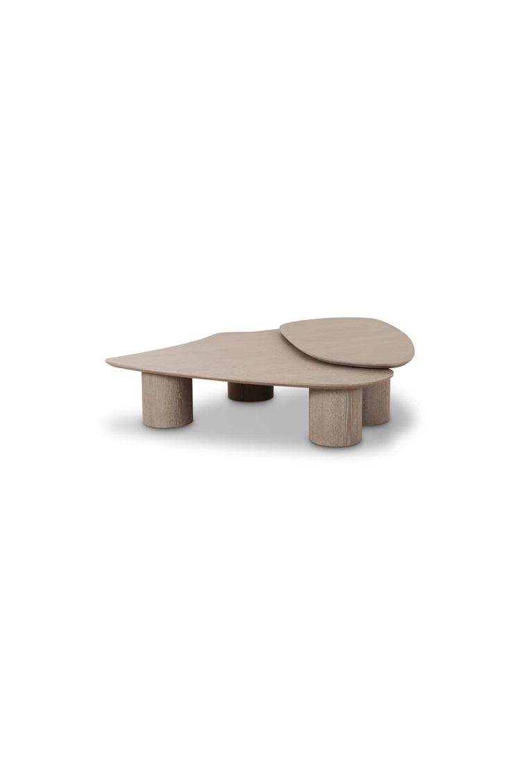 Ensemble de table basse en frêne lavé Zephyros