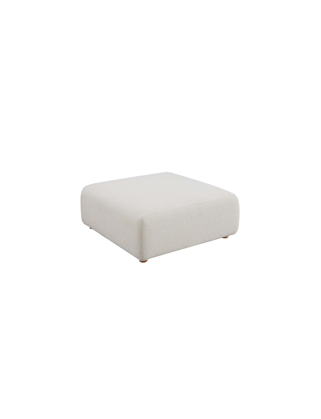 Pouf en tissu Temis, crème