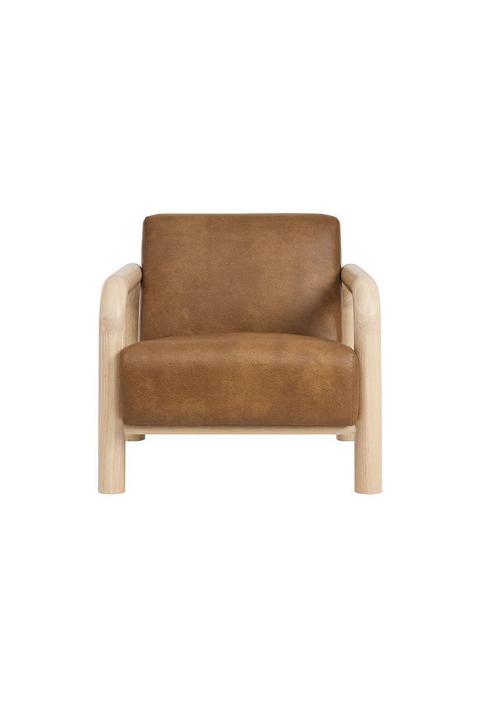 Fauteuil d'appoint Serene en cuir vegan, chêne Canyon