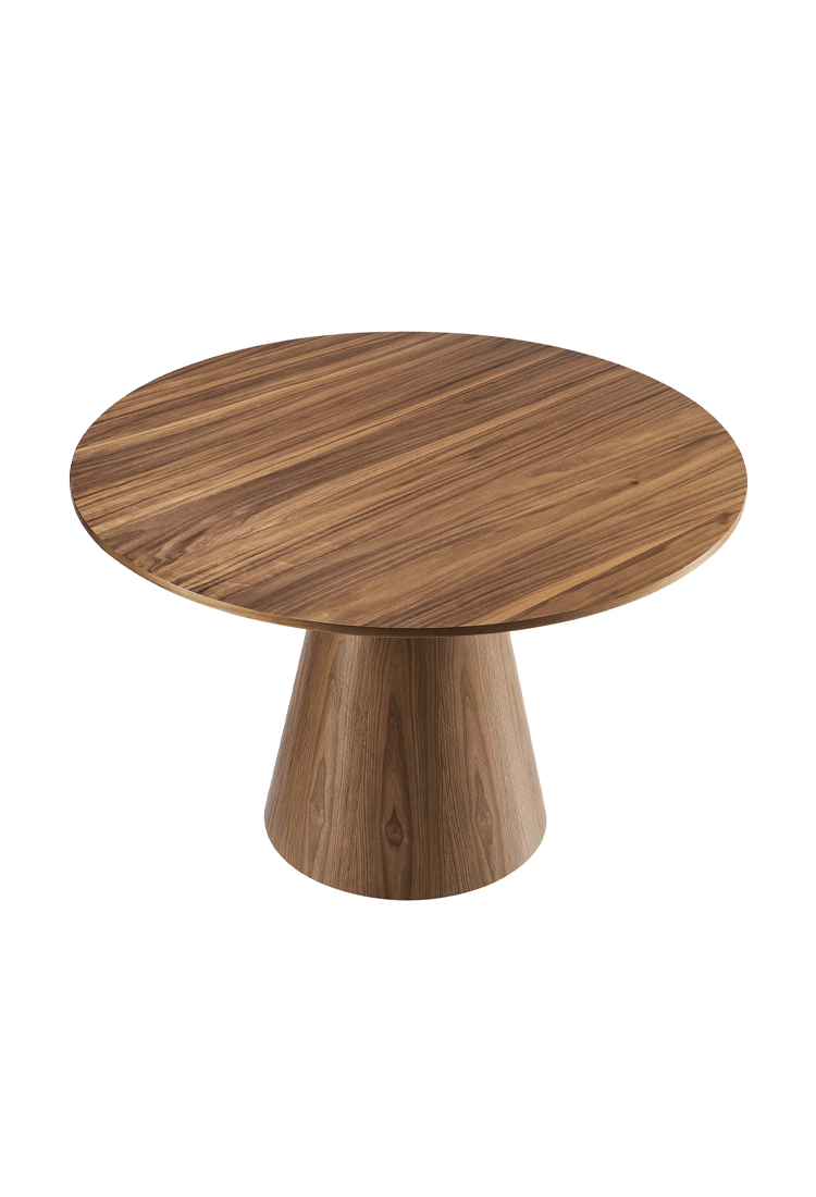 Table à manger ronde Quillon 47, noyer