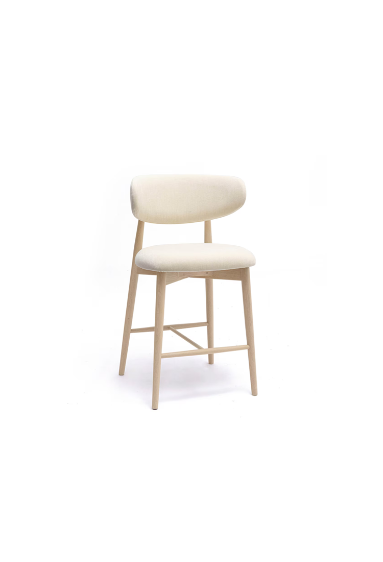 Tabouret de comptoir en velours Temisca