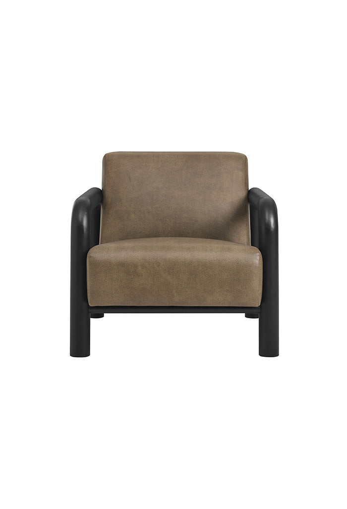 Fauteuil d'appoint Serene en cuir vegan noir champignon