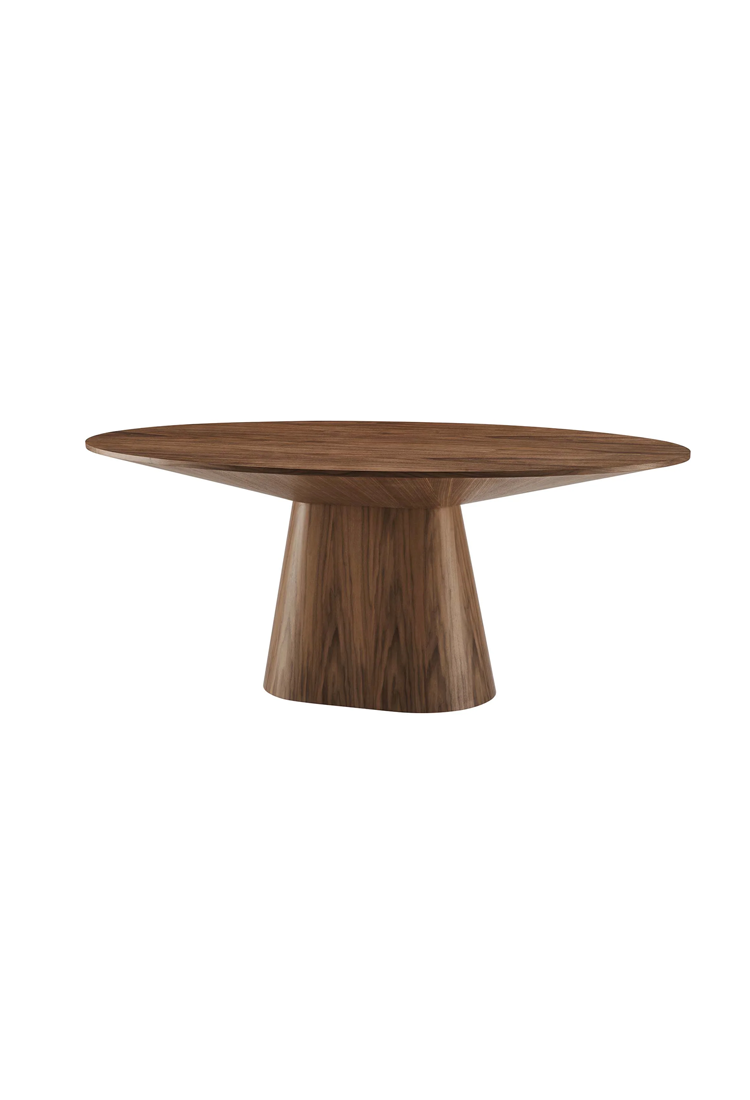 Table à manger ronde Quillon 75, noyer