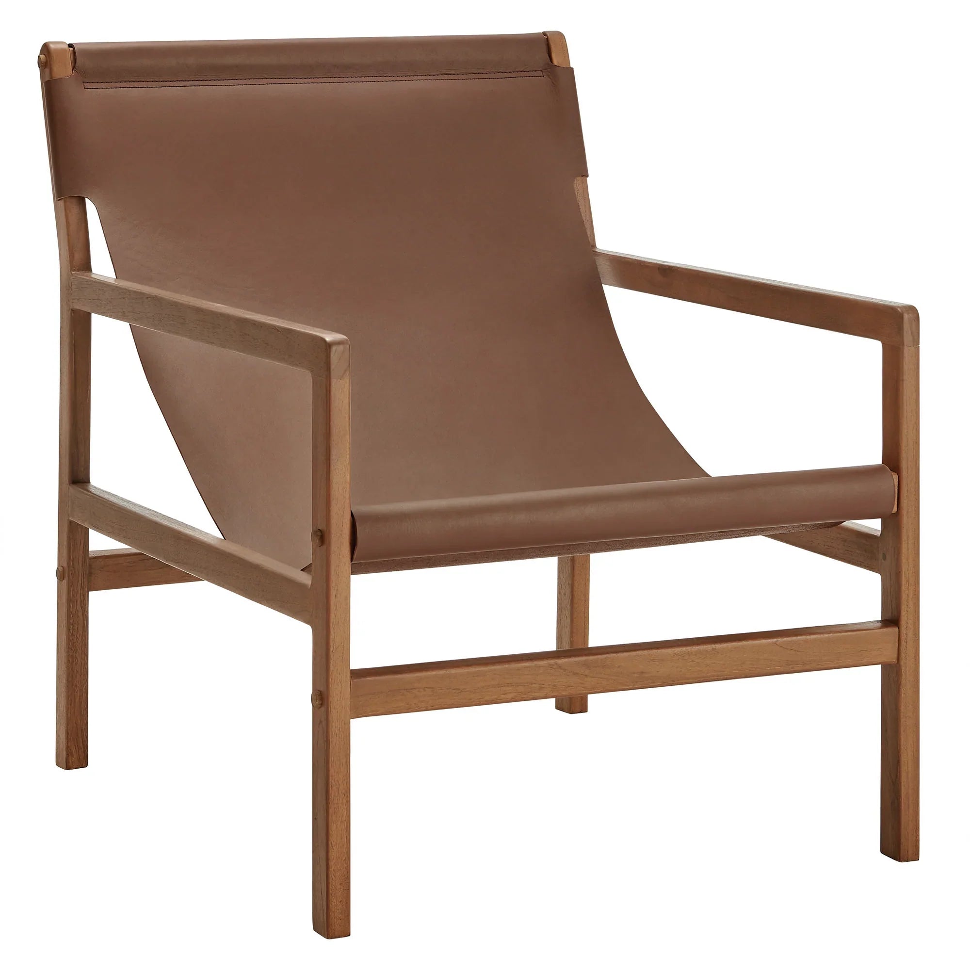 Fauteuil à bascule en cuir Sono marron muscade
