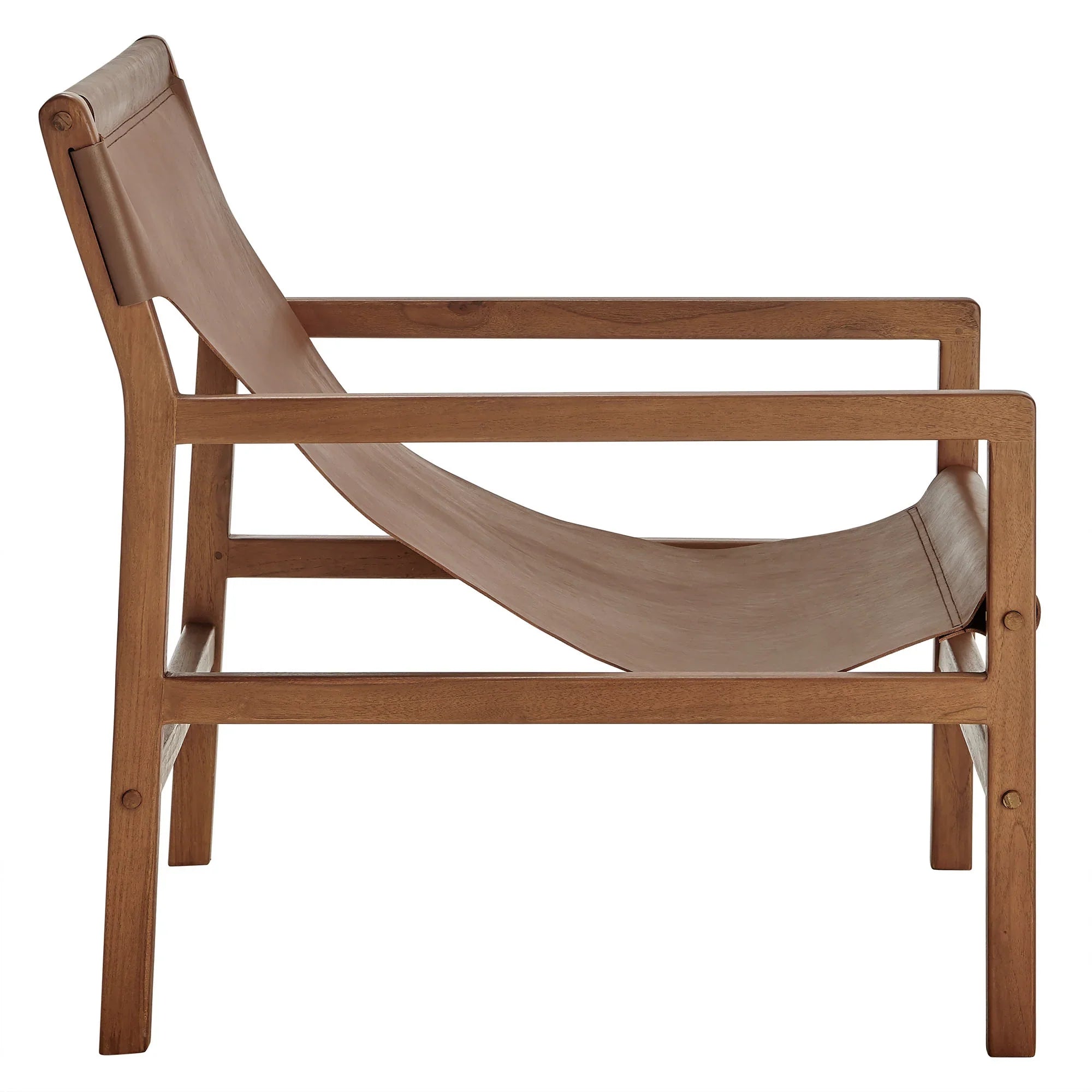 Fauteuil à bascule en cuir Sono marron muscade