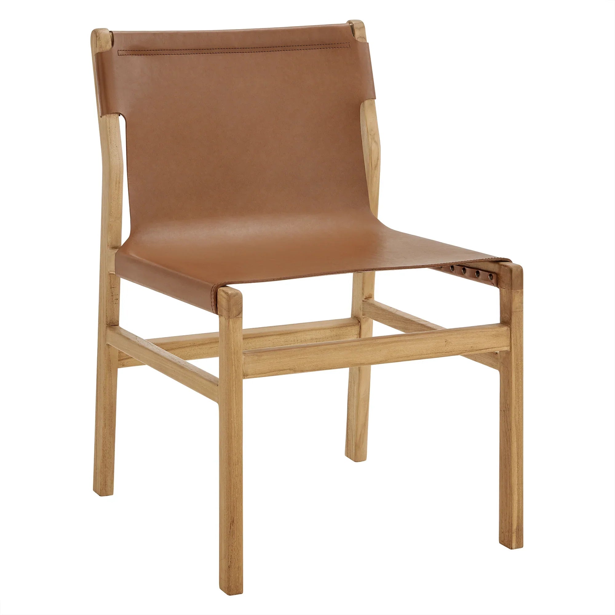 Chaise de salle à manger en cuir Sono, couleur châtain