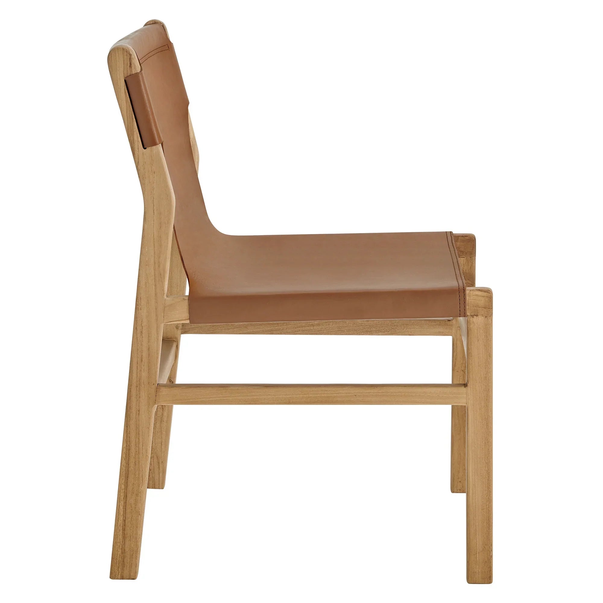 Chaise de salle à manger en cuir Sono, couleur châtain