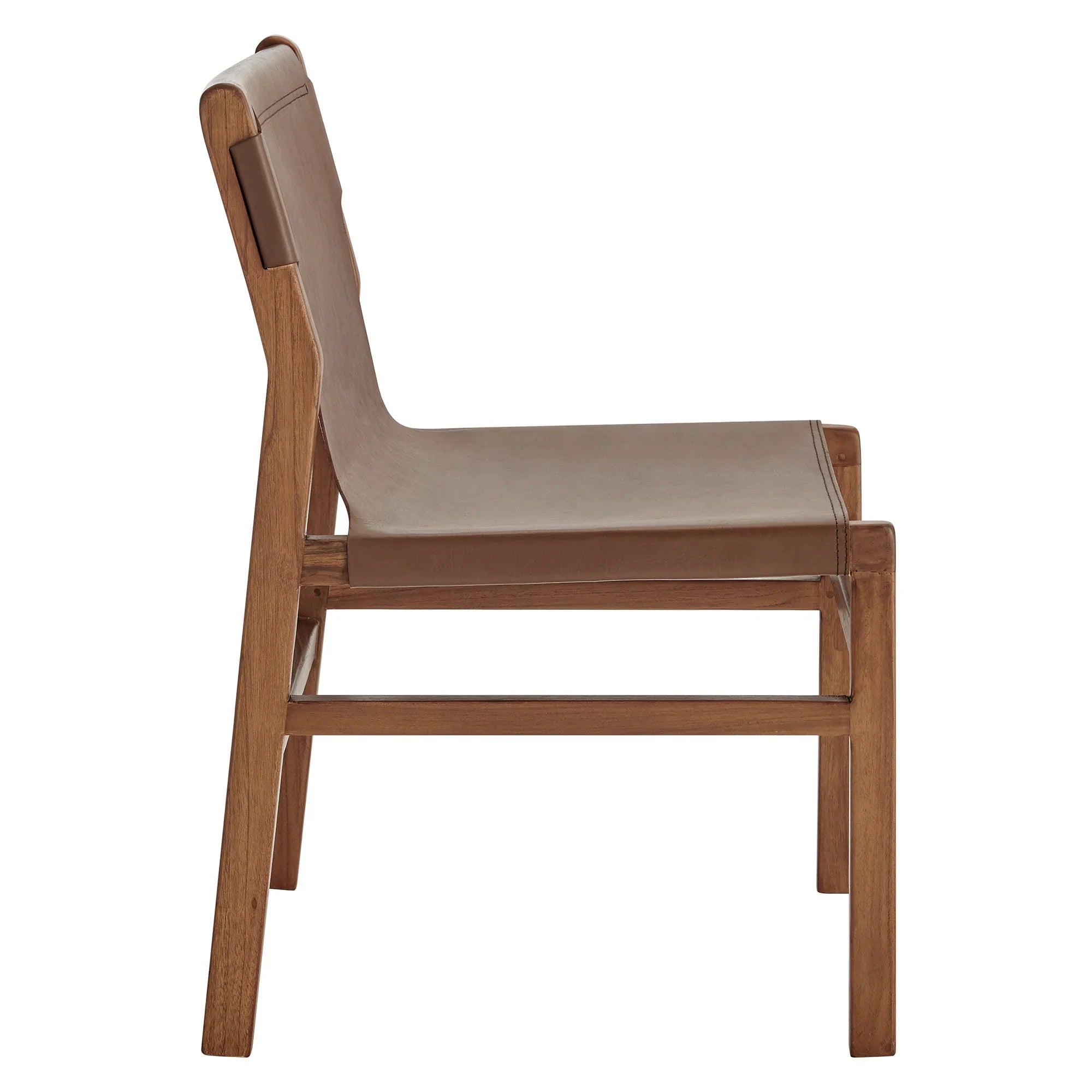 Chaise de salle à manger en cuir Sono, couleur marron muscade