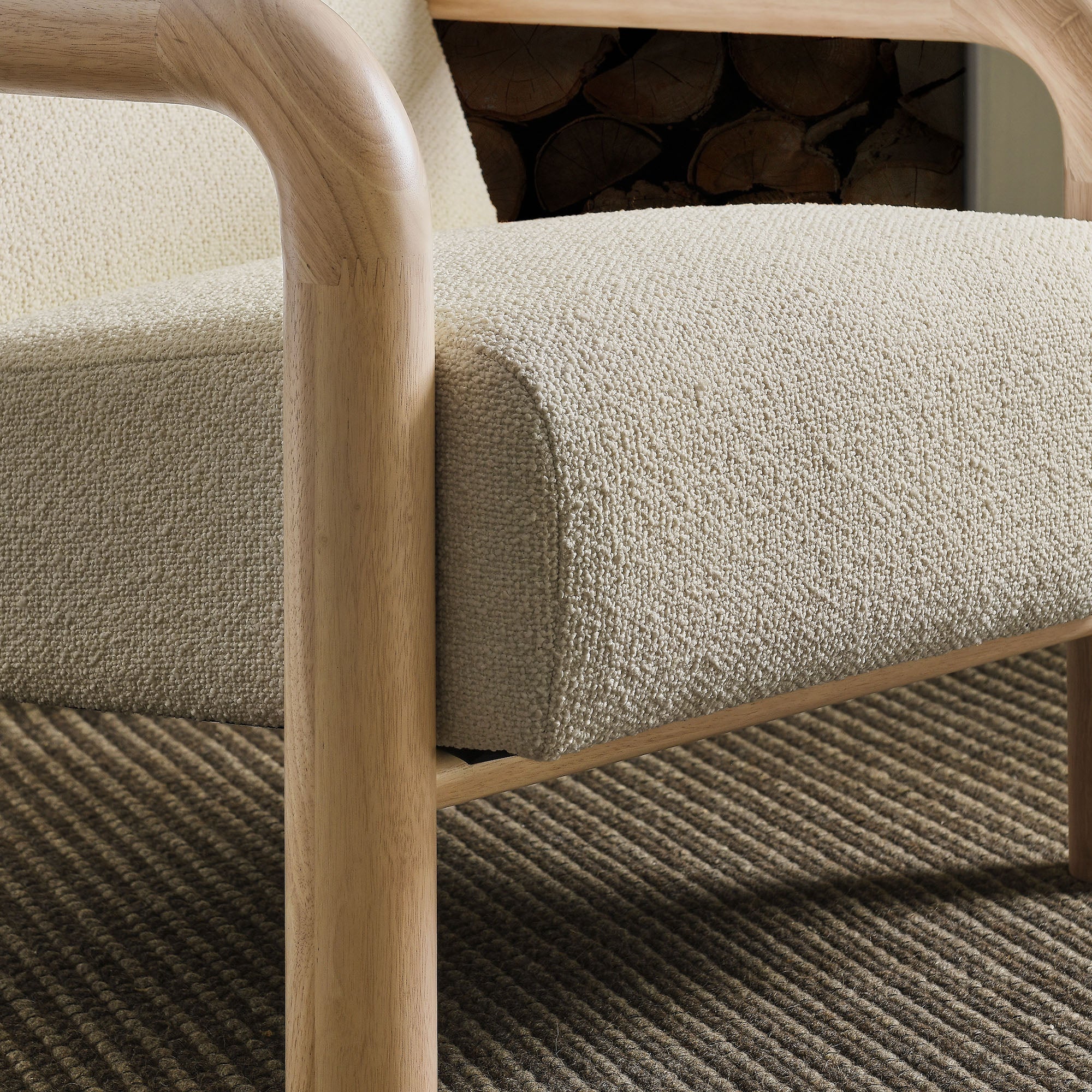 Fauteuil d'appoint Serene Boucle en chêne crème