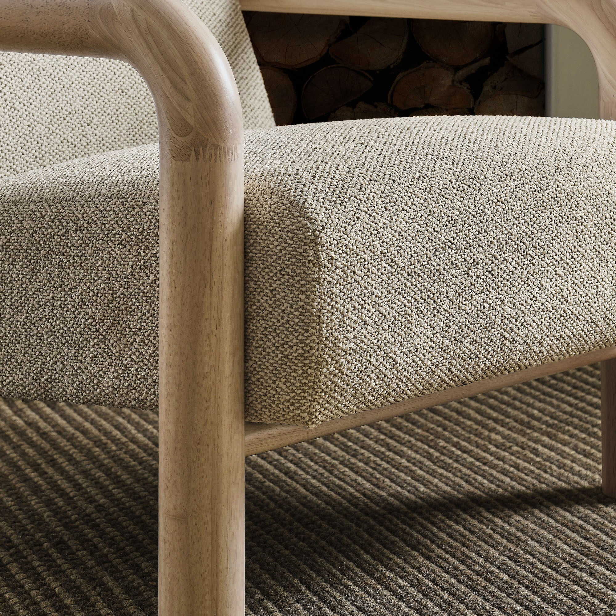 Fauteuil d'appoint Serene Boucle en chêne marbré
