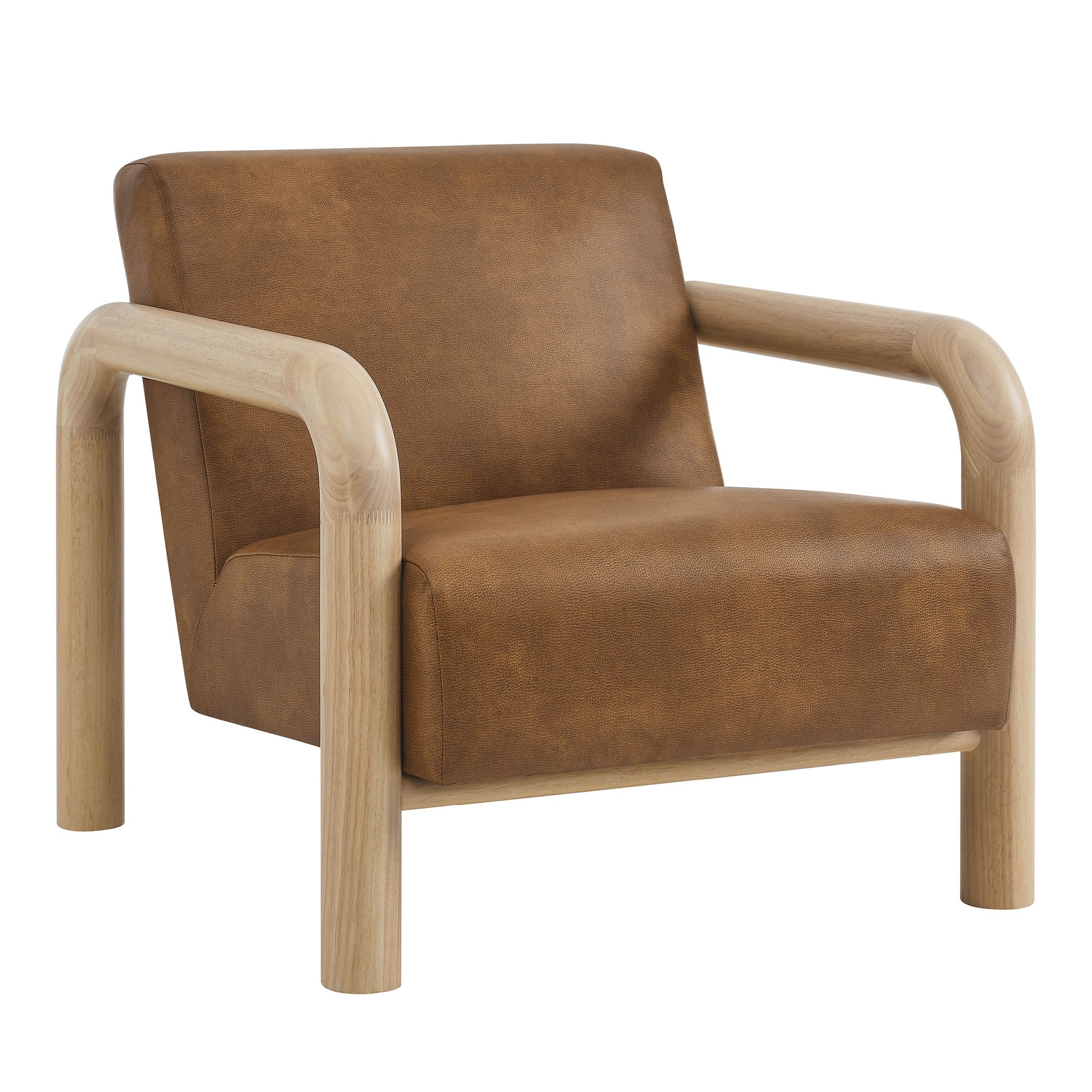 Fauteuil d'appoint Serene en cuir vegan, chêne Canyon