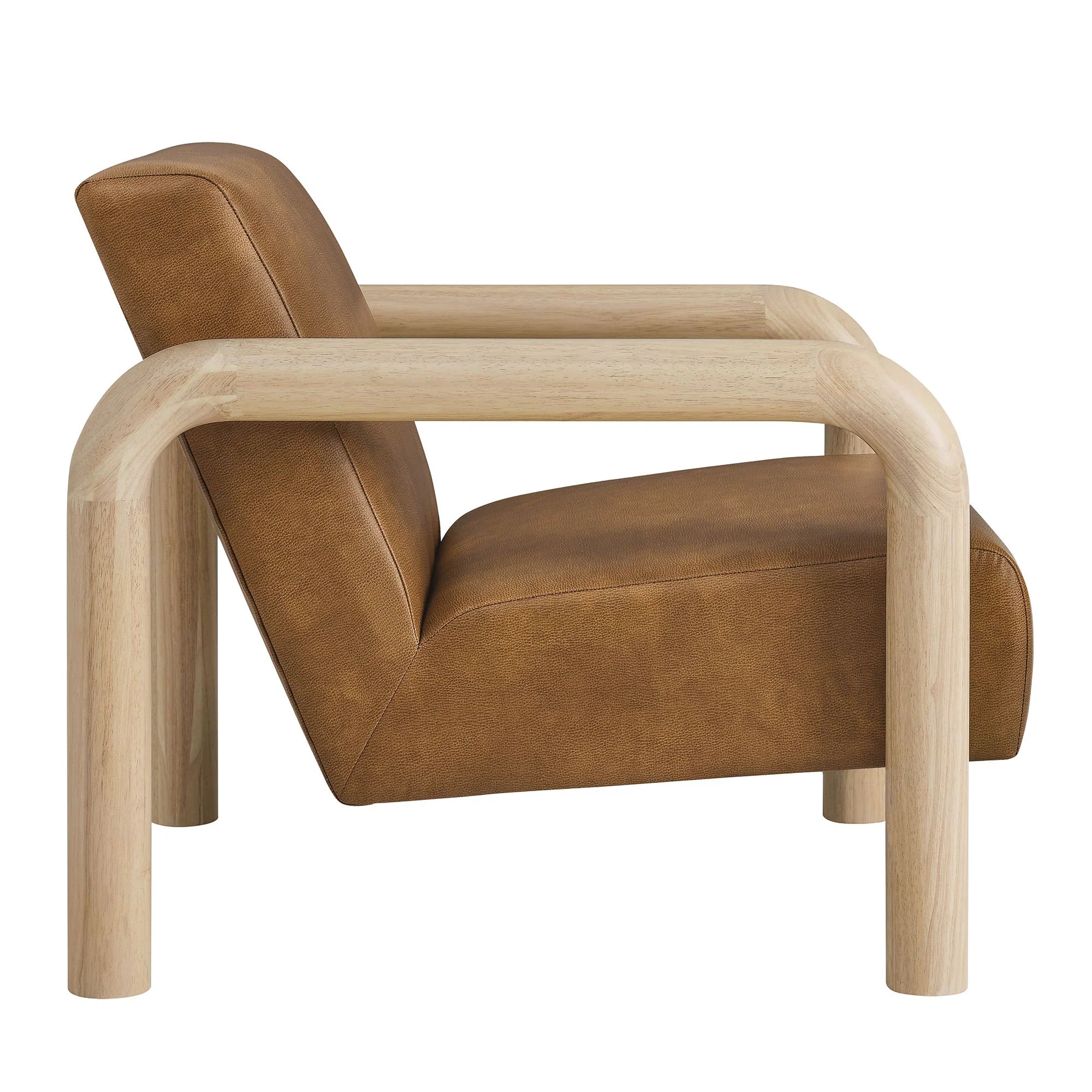 Fauteuil d'appoint Serene en cuir vegan, chêne Canyon