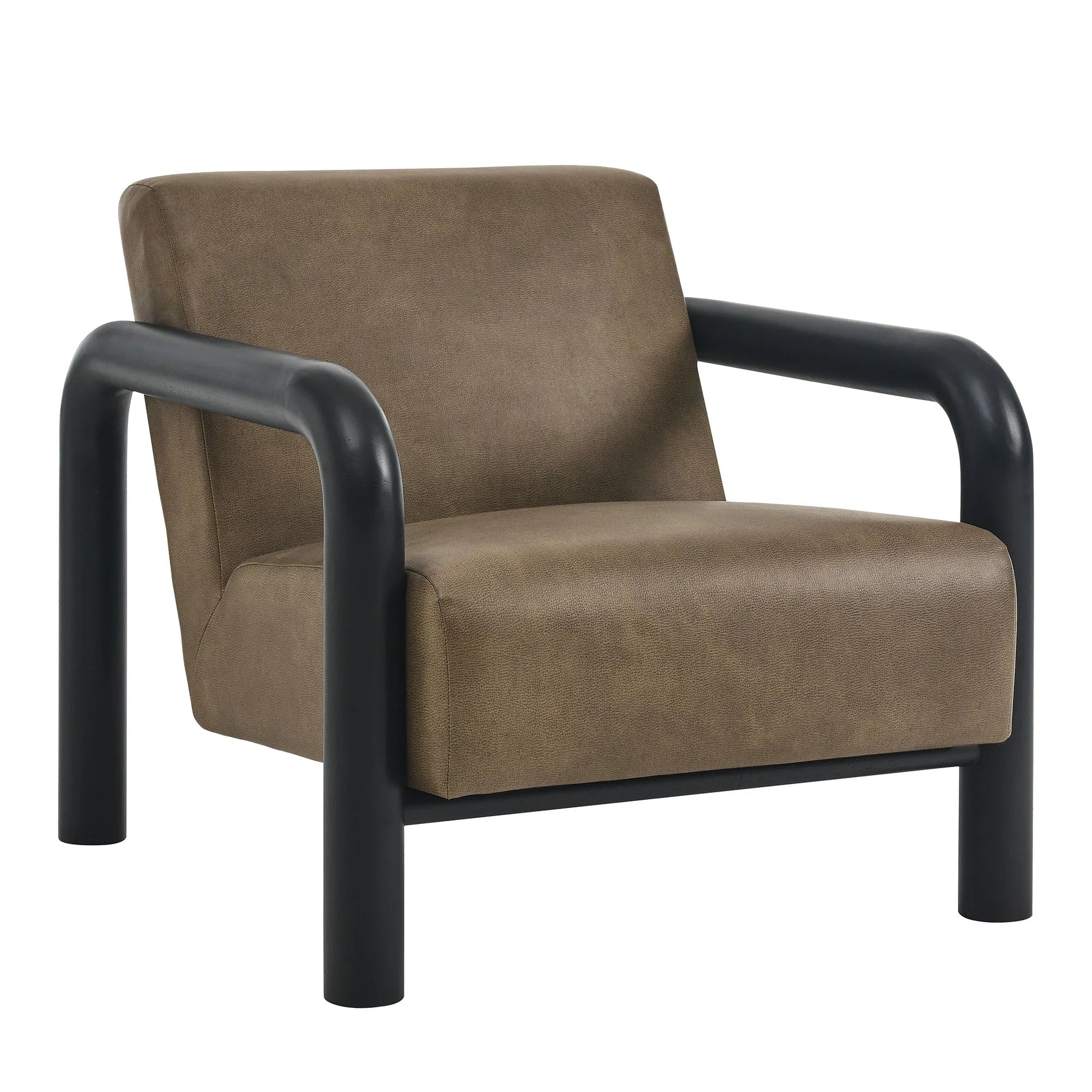 Fauteuil d'appoint Serene en cuir vegan noir champignon