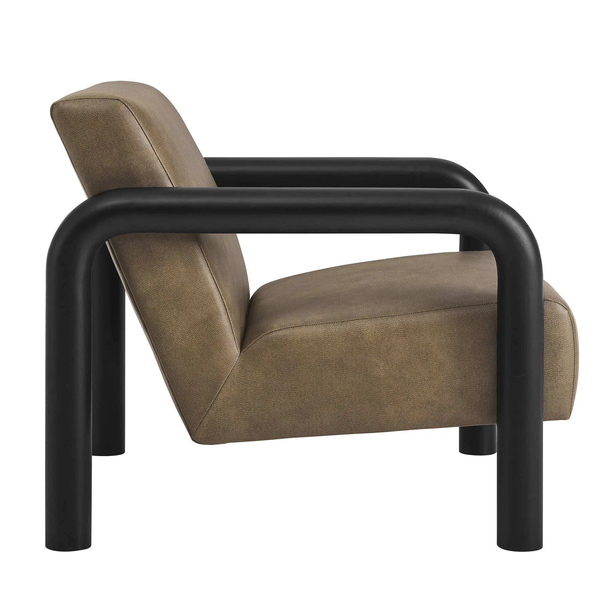 Fauteuil d'appoint Serene en cuir vegan noir champignon