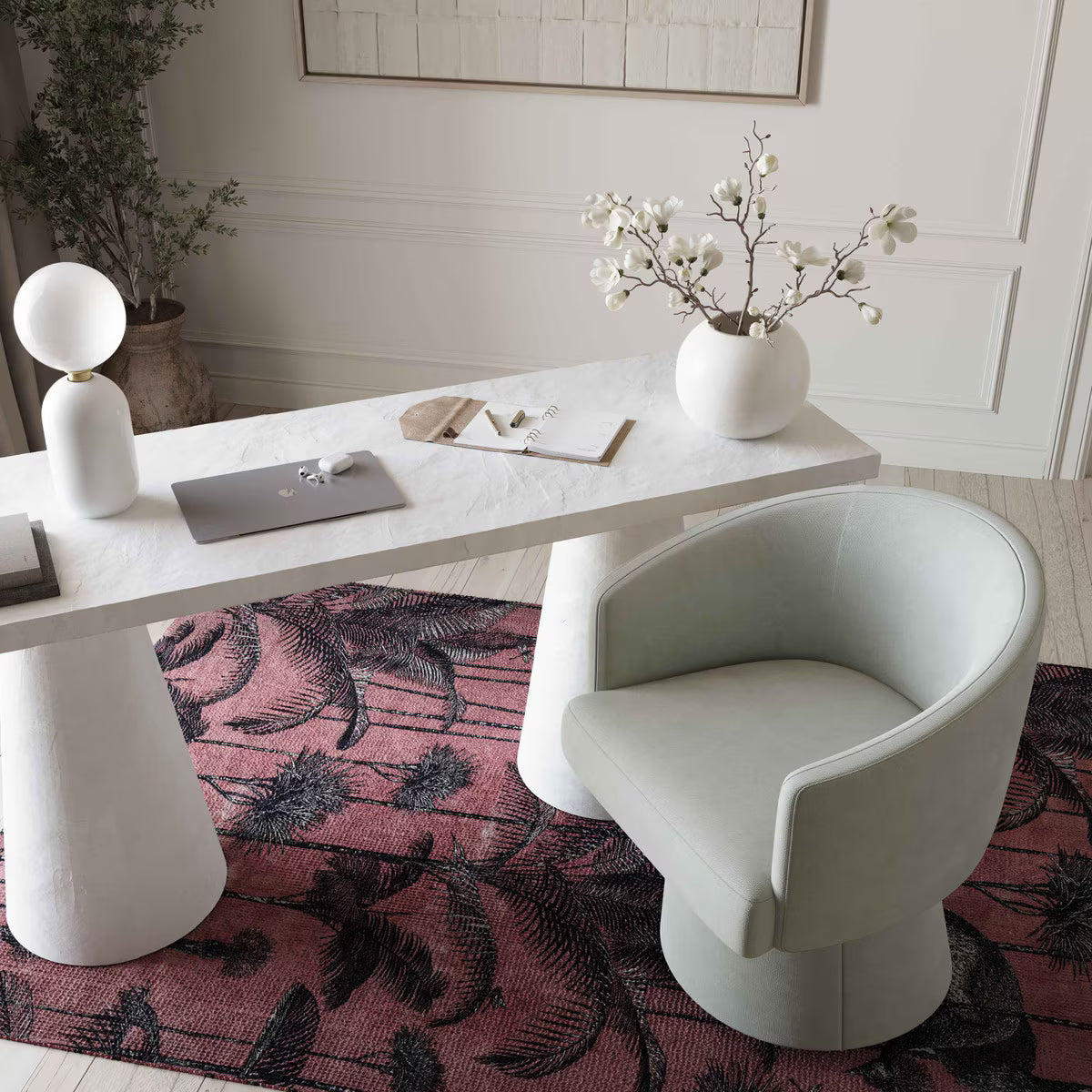 Chaise de bureau à roulettes Christine Vert clair